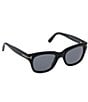 Color:Black - Image 3 - Men's Snowdon 52mm Geometric Polarized Sunglasses