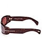 Color:Dark Havana - Image 3 - Unisex Corey 59mm Dark Havana Rectangle Sunglasses