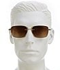 TOM FORD Unisex Jake 54mm Rectangle Sunglasses, Color:Shiny Yellow Gold/Brown - Image 3