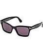 Color:Black - Image 1 - Unisex Mikel 54mm Square Sunglasses