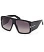 Color:Black/Smoke - Image 1 - Unisex Raven 60mm Square Sunglasses