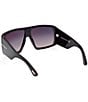 Color:Black/Smoke - Image 3 - Unisex Raven 60mm Square Sunglasses