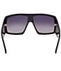 Color:Black/Smoke - Image 4 - Unisex Raven 60mm Square Sunglasses