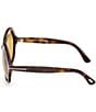 TOM FORD Women's Annabelle 60mm Havana Round Sunglasses, Color:Shiny Dark Havana/Vicuna - Image 3