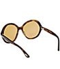 TOM FORD Women's Annabelle 60mm Havana Round Sunglasses, Color:Shiny Dark Havana/Vicuna - Image 4