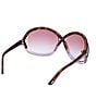 Color:Dark Havana - Image 4 - Women's Bettina 68mm Dark Havana Butterfly Sunglasses