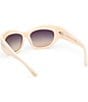 Color:Beige - Image 3 - Women's Brianna 55mm Cat Eye Sunglasses