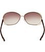 Color:Rose Gold/Havana - Image 4 - Women's Carla 66mm Geometric Sunglasses