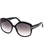 Color:Black - Image 1 - Women's Chiara 60mm Round Sunglasses