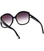 Color:Black - Image 3 - Women's Chiara 60mm Round Sunglasses