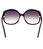 Color:Black - Image 4 - Women's Chiara 60mm Round Sunglasses