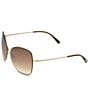 Color:Rose Gold/Brown - Image 2 - Women's Colette 53mm Butterfly Sunglasses