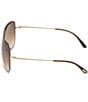 Color:Rose Gold/Brown - Image 3 - Women's Colette 53mm Butterfly Sunglasses