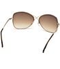 Color:Rose Gold/Brown - Image 5 - Women's Colette 53mm Butterfly Sunglasses