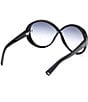 Color:Smoke Black/Blue - Image 6 - Women's Edie 64mm Round Sunglasses