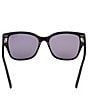 Color:Black - Image 5 - Women's Elsa 55mm Butterfly Polarized Sunglasses
