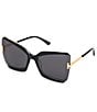 Color:Black - Image 1 - Women's Gia 63mm Butterfly Sunglasses