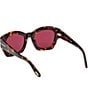 Color:Dark Havana - Image 4 - Women's Guilliana 52mm Havana Square Sunglasses