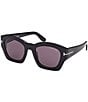Color:Black - Image 1 - Women's Guilliana 52mm Square Sunglasses