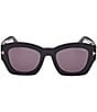 Color:Black - Image 2 - Women's Guilliana 52mm Square Sunglasses