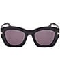 TOM FORD Women's Guilliana 52mm Geometric Sunglasses, Color:Black - Image 2
