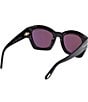 TOM FORD Women's Guilliana 52mm Geometric Sunglasses, Color:Black - Image 6