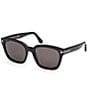 TOM FORD Women's Haylay 53mm Square Sunglasses, Color:Shiny Black/Smoke - Image 1