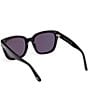 TOM FORD Women's Haylay 53mm Square Sunglasses, Color:Shiny Black/Smoke - Image 4