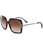 TOM FORD Women's Joanna 59mm Square Sunglasses, Color:Shiny Dark Havana/Brown - Image 1