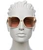 TOM FORD Women's Joanna 59mm Square Sunglasses, Color:Shiny Ivory/Amber - Image 2