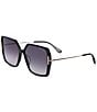 TOM FORD Women's Joanna 59mm Square Sunglasses, Color:Shiny Black/Smoke - Image 1