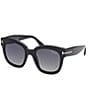 Color:Black - Image 1 - Women's Julie 52mm Geometric Sunglasses