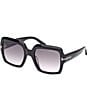 Color:Black - Image 1 - Women's Kaya 54mm Square Sunglasses