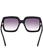 Color:Black - Image 5 - Women's Kaya 54mm Square Sunglasses