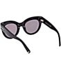 Color:Black - Image 3 - Women's Lucilla 51mm Cat Eye Sunglasses