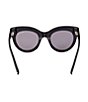 Color:Black - Image 4 - Women's Lucilla 51mm Cat Eye Sunglasses