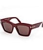 TOM FORD Women's Luna 52mm Butterfly Sunglasses, Color:Shiny Bordeaux - Image 1