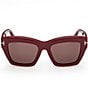 TOM FORD Women's Luna 52mm Butterfly Sunglasses, Color:Shiny Bordeaux - Image 2