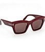 TOM FORD Women's Luna 52mm Butterfly Sunglasses, Color:Shiny Bordeaux - Image 3