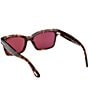 Color:Dark Havana - Image 4 - Women's Mikel 54mm Havana Square Sunglasses