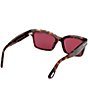 Color:Dark Havana - Image 6 - Women's Mikel 54mm Havana Square Sunglasses
