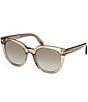 Color:Light Brown/Brown - Image 1 - Women's Moria 53mm Transparent Butterfly Sunglasses