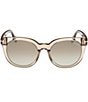 Color:Light Brown/Brown - Image 2 - Women's Moria 53mm Transparent Butterfly Sunglasses