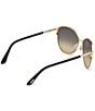 Color:Black/Gold - Image 6 - Women's Penelope 59mm Round Sunglasses