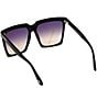 Color:Black - Image 3 - Women's Sabrina 58mm Square Sunglasses