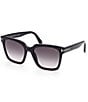 Color:Black - Image 1 - Women's Selby 55mm Square Sunglasses