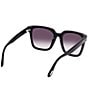 Color:Black - Image 5 - Women's Selby 55mm Square Sunglasses