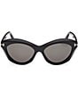 Color:Smoke Black/Smoke - Image 2 - Women's Toni 55mm Oval Polarized Sunglasses