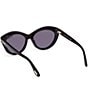 Color:Smoke Black/Smoke - Image 4 - Women's Toni 55mm Oval Polarized Sunglasses
