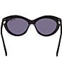 Color:Smoke Black/Smoke - Image 5 - Women's Toni 55mm Oval Polarized Sunglasses